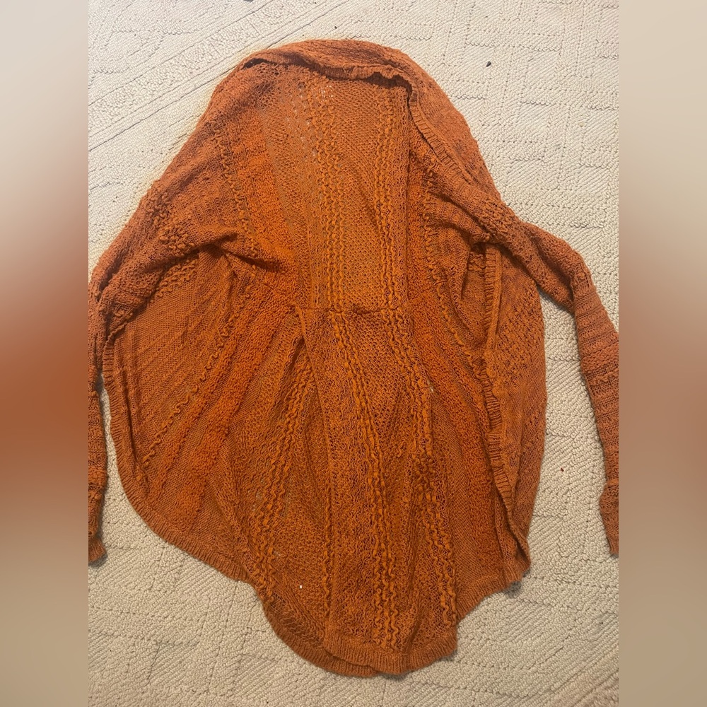 ANTHROPOLOGIE Crochet textured Split Back Cardigan sweater S Knitted & Knotted - Picture 9 of 13